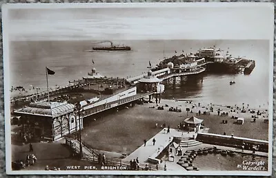 £4 • Buy Original West Pier Brighton Wardell's Real Photographic Postcard Sussex A.W.W.