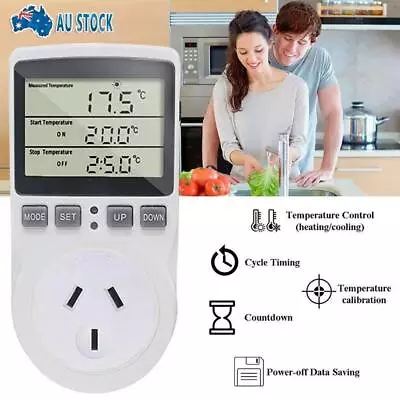 Digital Plug-in Thermostat Electronic Temperature Controller Sensor Socket Timer • $24.99