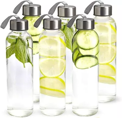 £48.99 • Buy Glass Water Bottle 500ml Drinking Sports Gym Colour Outdoor Leakproof Screw Cap