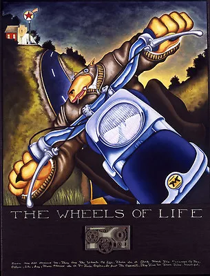 Markus Pierson  Wheels Of Life  Hand Signed Limited Ed Serigraph Art Motorcycle • $2495