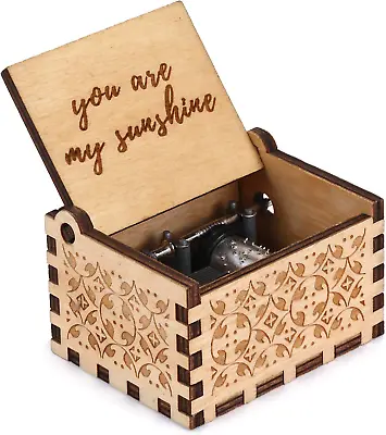 $7.49 • Buy Hand Cranked Wooden Music Box Mom/Dad To Daughter -You Are My Sunshine USA STOCK