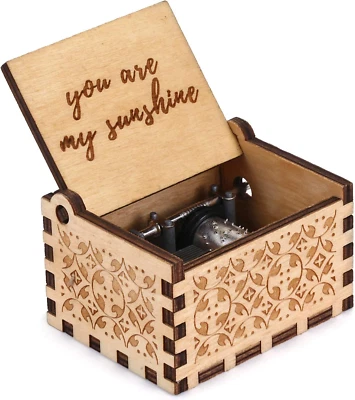 $7.49 • Buy Hand Cranked Wooden Music Box Mom/Dad To Daughter -You Are My Sunshine USA STOCK