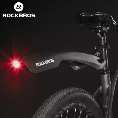 $15.98 • Buy ROCKBROS Bike Fender W/ Taillight Soft Plastic Multi-Angle Adjustable Fender Set