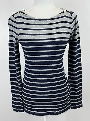 Womens J. Crew Long Sleeve Painter Tahirt Sz M GUC Striped • $14.99