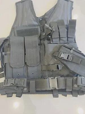 Survival Armor Zip Up Tactical Vest Crossdraw Black Small • $74.99