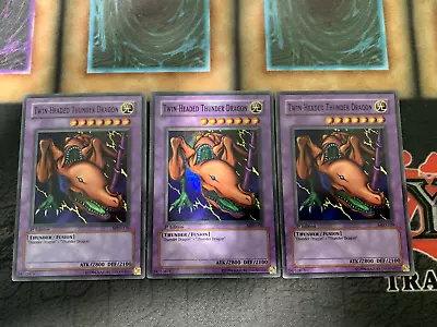 PLAYSET Yugioh Twin-Headed Thunder Dragon MRD-120 Super Rare 1st Edition • $134.99