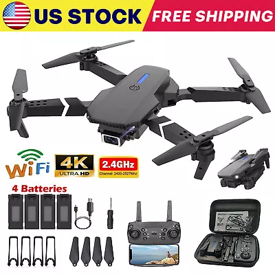 2024 New RC Drone With 4K HD Dual Camera WiFi FPV Foldable Quadcopter + 4Battery • $24.46