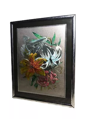 Floral Foil Art Print Flower 3D Kafka 1991 Vintage Decorative Decoration 8”x10” • $12.42