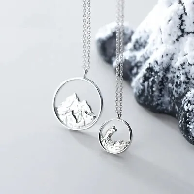 925 Sterling Silver Chain Necklace Sea Pendant Men Women Couple Gift Jewelry • $59.99