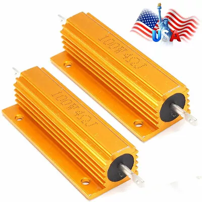 US Stock 4 Ohm 4 100W Watt Aluminum Housed Metal Case Wirewound Resistors 2PCS • $9.19