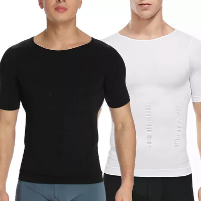 Men's Body Shaper Slimming Vest Gynecomastia Compression Shirt Posture Corrector • £14.79