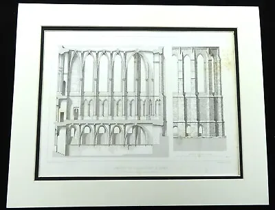 £42 • Buy Reims Cathedral Antique Architectural Building Diagram Engraving Print 1857