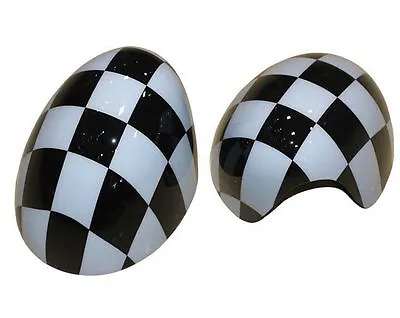 Checkered Side Mirror Cover W/o Light For Mini Cooper F54 F55 F56 F57 F60 14-19 • $45.50