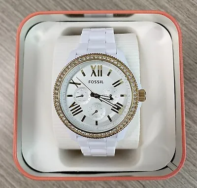 Fossil AM4493 Women's Cecile White/Plastic Watch • $75