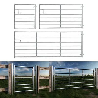 7 Bar Galvanised Metal Field Farm Equestrian Entrance Security Gate 3ft-12ft • £215.95