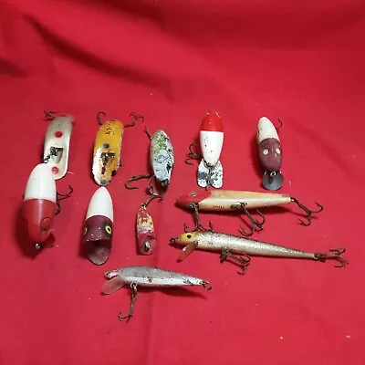 Lot Of 11 Vintage Lures! 2 Wood 9 Plastic • $9.51