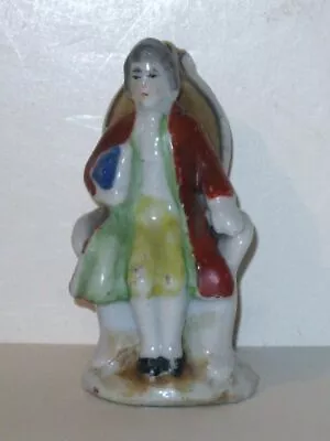 Vintage COLONIAL AMERICAN Figurine! Seated With Tri-Corner Hat! OCCUPIED JAPAN! • $9.99