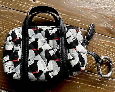 Rare Vera Bradley Scottie Scotty Dogs Mini Zipper Satchel Purse Bag W/ Key Ring • $25