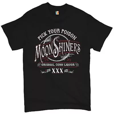 Pick Your Poison Moonshiners T-shirt Original Corn Liquor XXX Men's Tee • $24.95