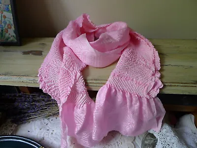 Japanese Kimono Yukata Obi Hekoobi Shibori Pink Scarf Silkish • £18.99