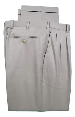 Zanella Alter Mens Beige Pleated Wool Dress Pants 36 36x31.5 • $64.95