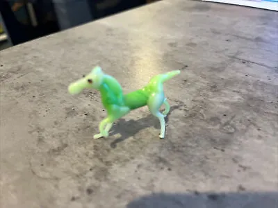 Vintage Miniature Glass Horse - Green • $8