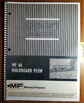 Massey Ferguson MF 66 Mounted Moldboard Plow Owner Operator's Manual 690 398 M6 • $16.49
