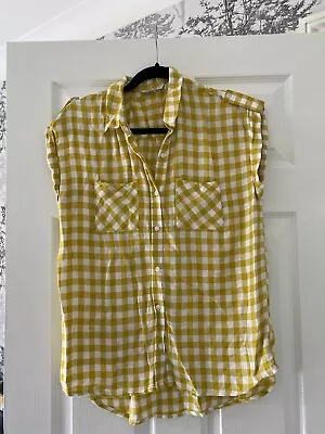 Checked Mustard Blouse NEXT Size 10. • £1.99