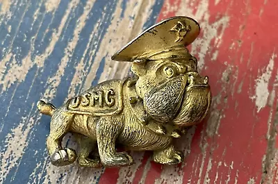RARE WW2 USMC Sweetheart Or Service Pin Variety Bulldog Chesty Brooch Pin EGA • $49.99