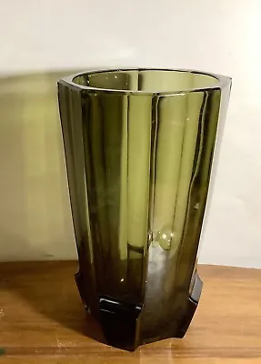 VAL SAINT LAMBERT Vase Glass Art Deco Smoke • $125