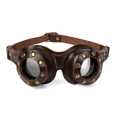 Steampunk Goggles Rough Glasses Halloween Cosplay Costume Props Gothic Eyewear • $22.99