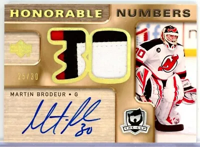 2005-06 The Cup Honorable Numbers #HNMB Martin Brodeur DUAL PATCH AUTO /30 • $969.31