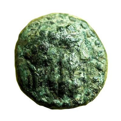 Ancient Greek Coin Lampsakos Mysia AE10mm Dionysos / ΛΑΜ On Wreath 00643 • $34.99