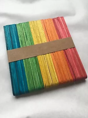 Coloured Wooden Lolly Lollypop Sticks. Natural Craft Model Making. 50 To 10000 • £94
