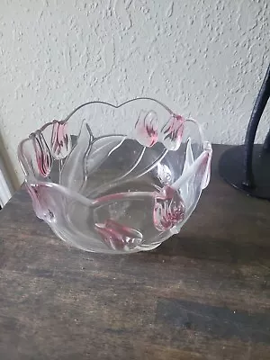 Vintage Mikasa Tivoli Crystal  Tulip Patter Serving Bowl • $10