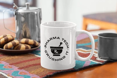 $29.69 • Buy Pharmacy Technician Funny Coffee Mug Pharma Tech And Crushing It - White Mug