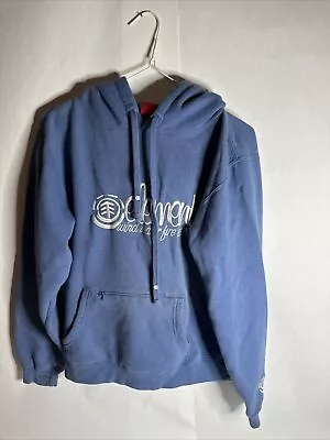 $35 • Buy Element Skateboarding Hoodie Size Medium  Vintage Blue Hoodie Zip Pocket
