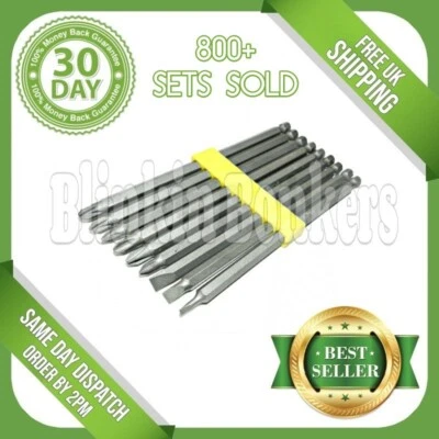£5.19 • Buy 9pc Power Drill Screwdriver Bit Set Extra Long 150mm 6  Reach 1/4  Hex Assorted