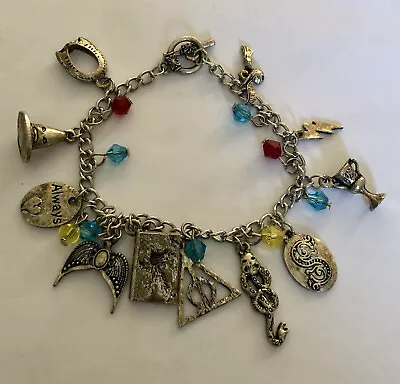 Harry Potter Horcrux Charm Bracelet Sorting Hat Diary Diadem Silver Tone A825 • $24.99