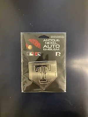 Texas Rangers Auto Emblem Decal Premium Solid Metal Antique Nickel Design • $16.95