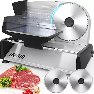 TOPOTO Meat Slicer Machine Home Use 2 7.5  Blades 0-15mm Adjustable Thickness • $75