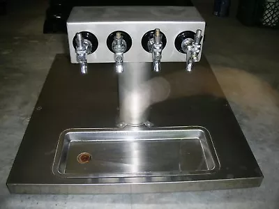 Custom Made SS 4 Head Beer Tap Tower With SS Countertop And Drain  • $149