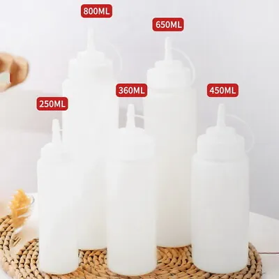 Plastic Squeeze Squeezy Sauce Bottle Mayo Dispenser Kitchens Bottles 250-800ML • £4.69