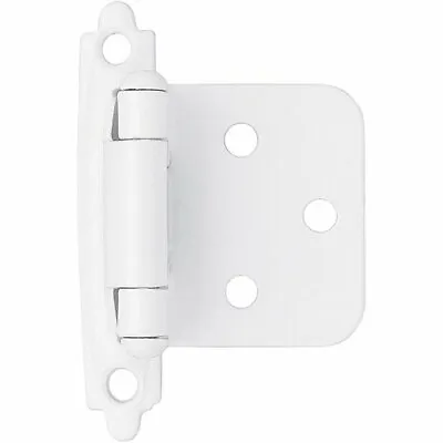Hinge Self Closing Overlay White Cabinet Hardware H0103AV-W-O2 (Pair) • $2.99