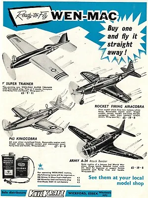 £5 • Buy Vintage Keil Kraft Model Aeroplane Kits Advert - Original 1965 - Airacobra