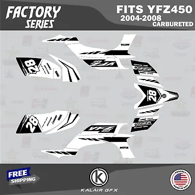 Graphics Kit For YAMAHA YFZ 450(2004-2008) CARB YFZ450 Factory -White 16 MIL • $142.99