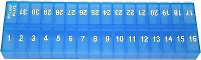 Blue Once-a Day Monthly Pill Organizer Removable Lid For Easy Loading • $9.97