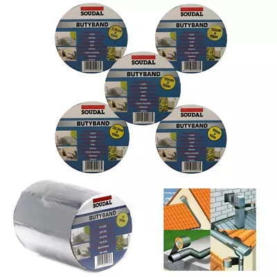 Self Adhesive  Flashing Tape Roof Seal Tape Soudal Butyband Flash Banding Lead • £11.95