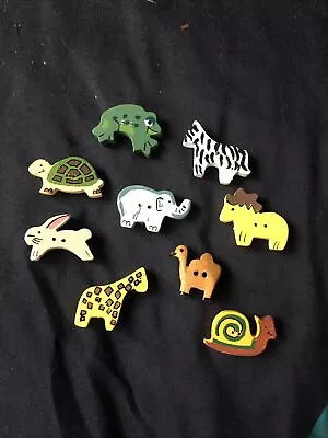 VINTAGE 1980’s  Animals With 2 Holes Wooden Buttons  1”-1.25” Never Used • $9.99