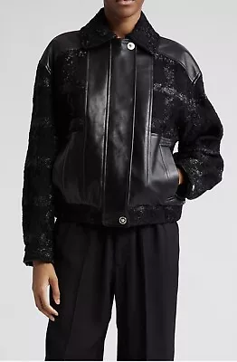 Versace Mixed Media Bomber Jacket • $2000